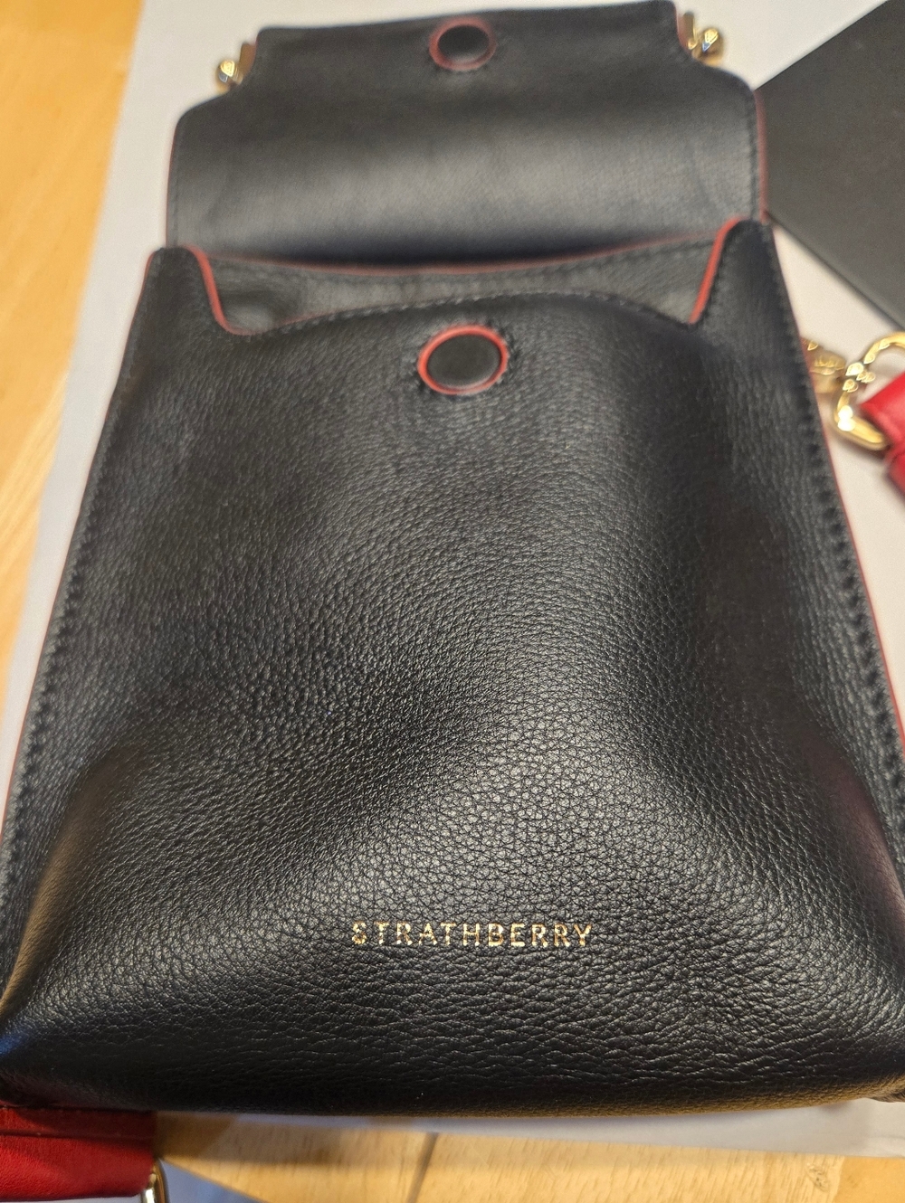 Strathberry North/South Stylist Calfskin Leather Crossbody Bag - Picture 6 of 16